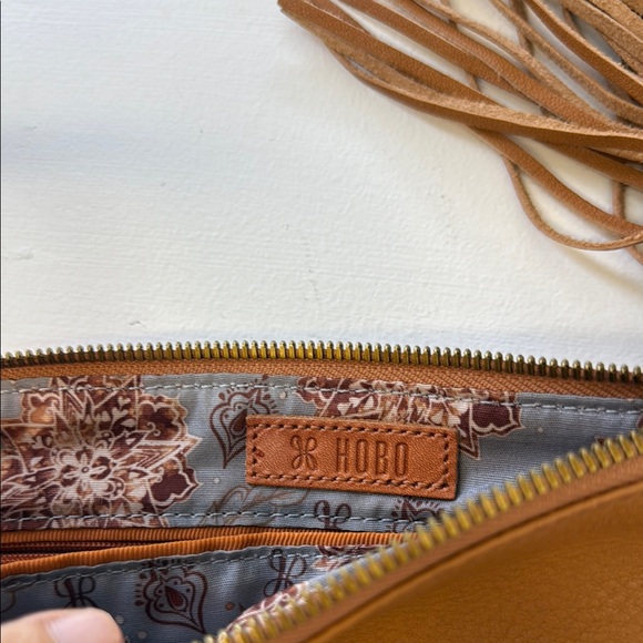HOBO Caramel Leather Wristlet with Tassel - Picture 2 of 2